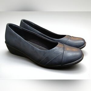 AirFlex Navy Blue Wedge Low Heel Cushioned Comfort Womans 8 M